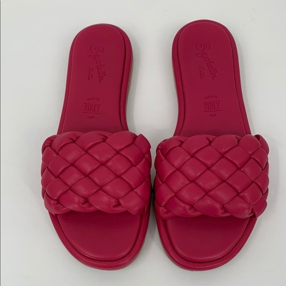 Seychelles Bellisima Puffy woven slide sandals pink flat shoe braid Italy mule 7 - Picture 1 of 6